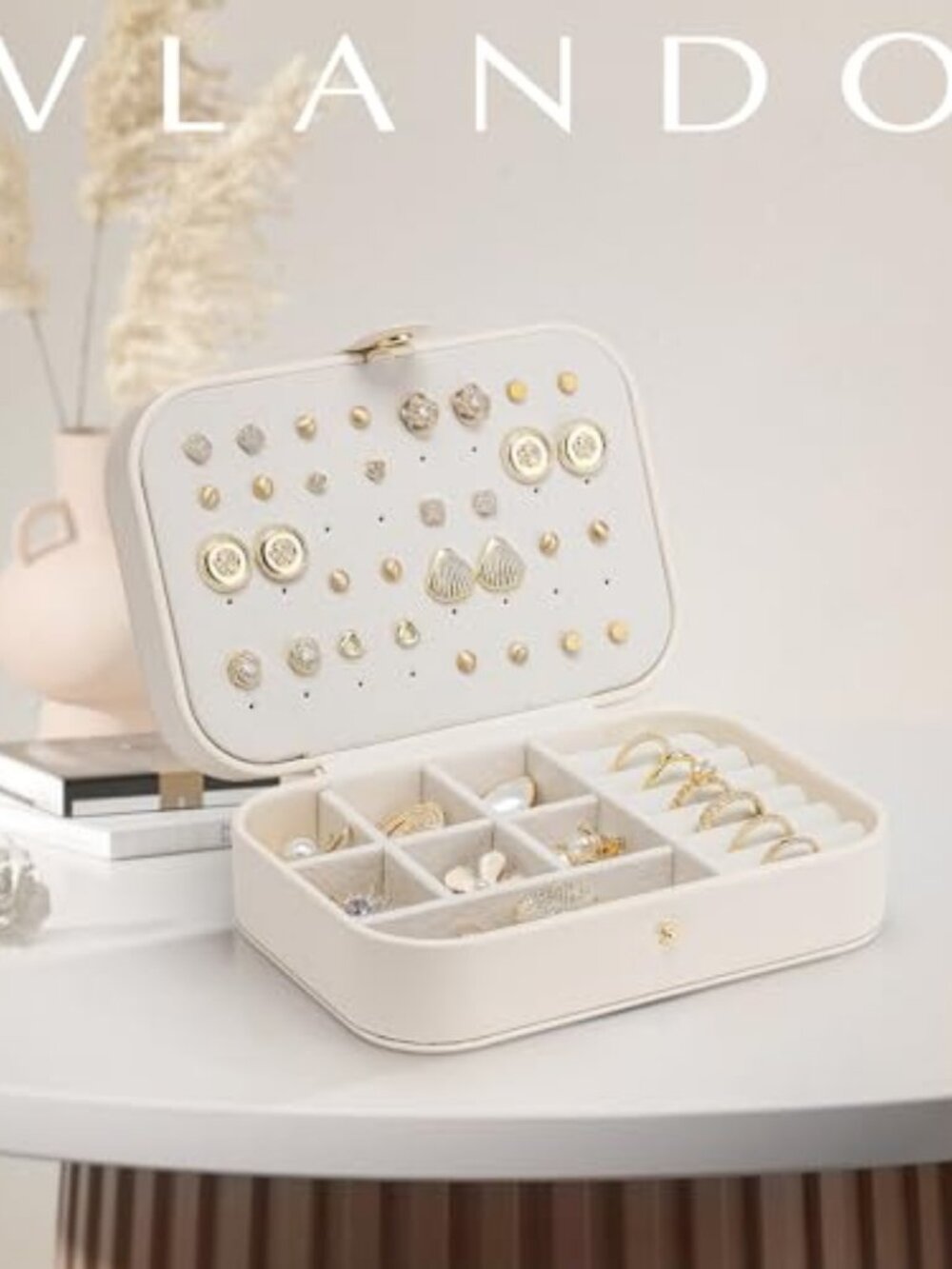 Travel Jewelry Case, Portable Jewelry Earring Box Organizer